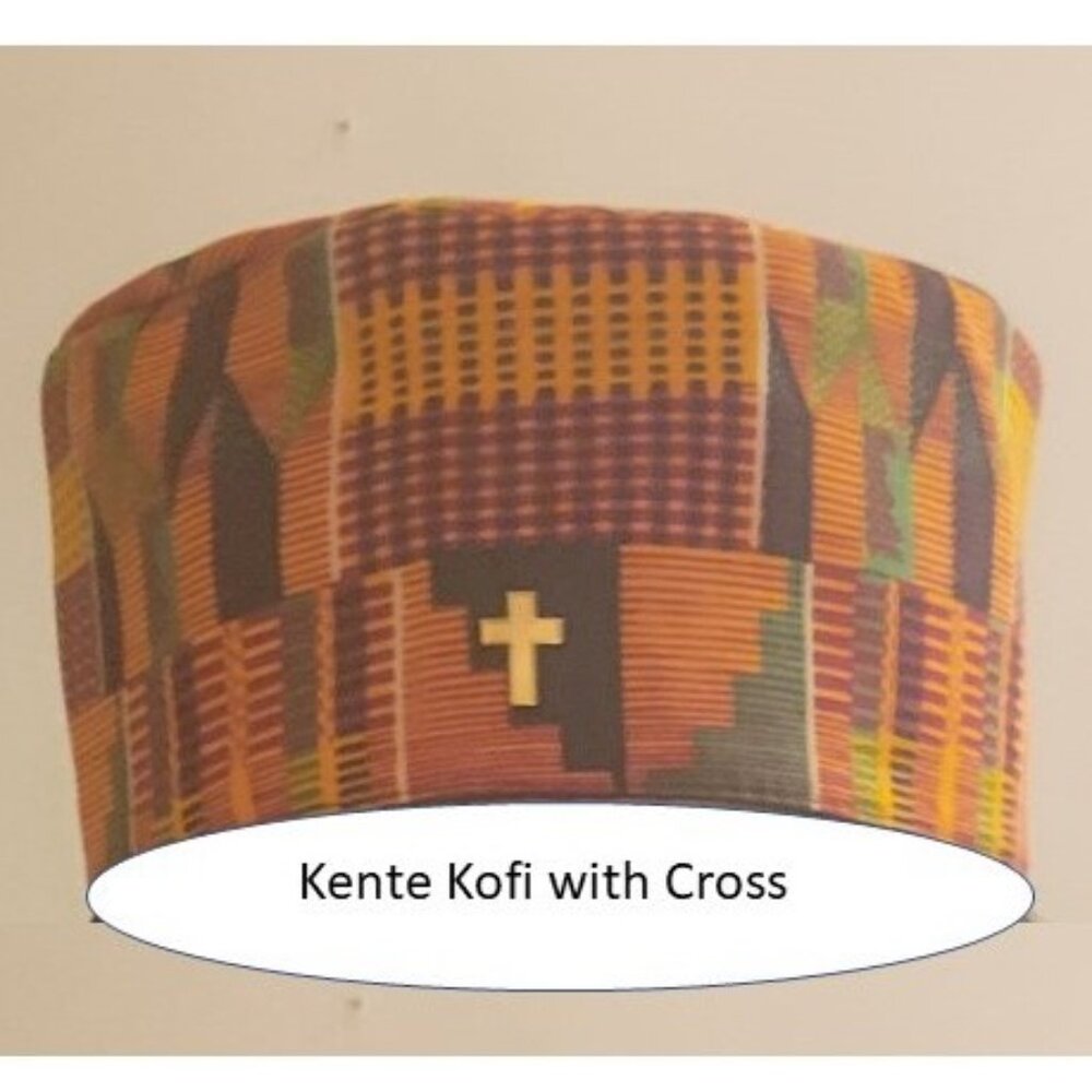 African Kente Kofi with Cross Pin